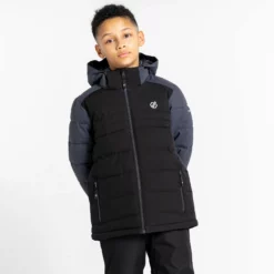 Dare2b, Cheerful II Ski-jas Kinderen Ebony Grijs, Zwart -SKIBOETIEK dare2b cheerful ii aa jas gevoerd kinderen ebony grijs zwart 22dare2107v1 BI 08