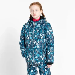 Dare2b, Girls Verdict Ski-jas Kinderen Floral Print River Blauw -SKIBOETIEK dare2b girls verdict aa jas gevoerd kinderen floral print river 22dare2101v3 BI 08