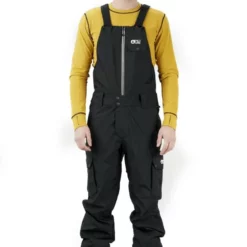Picture Charles BIB Snowboard Pants Black 10K -SKIBOETIEK picture charles bib snowboard pants 10k black front 21650