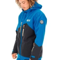 Picture Styler Snowboard Jacket Dark Blue 10K -SKIBOETIEK picture styler jacket front black blue model side 20676